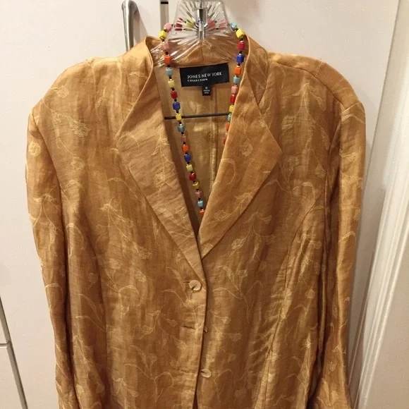 JONES NEW YORK Linen Jacket - PeachTan 16 NWT - Picture 2 of 7